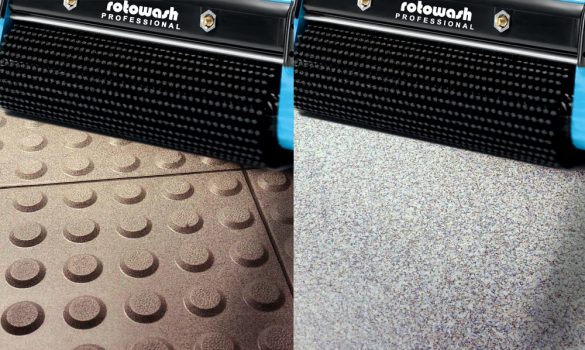 Cleaning Profiled Ceramic Vinyl Floors - Rotowash